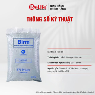 Hạt Birm Việt lọc sắt, mangan, phèn, vật liệu lọc nước giếng khoan (Bao 25kg)