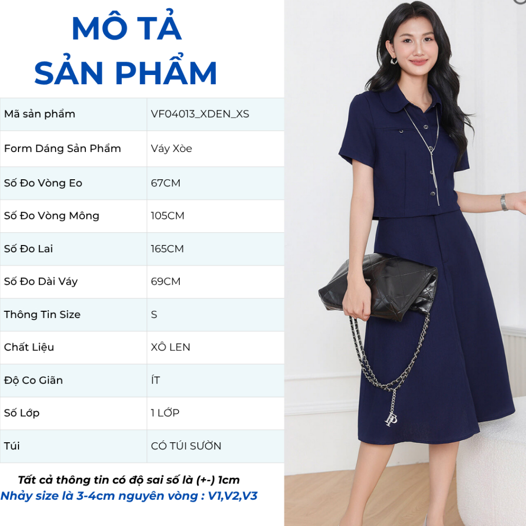 Set lẻ Áo lửng cổ lá sen  AF04012 - Chân váy nữ GUMAC A xòe  VF04013