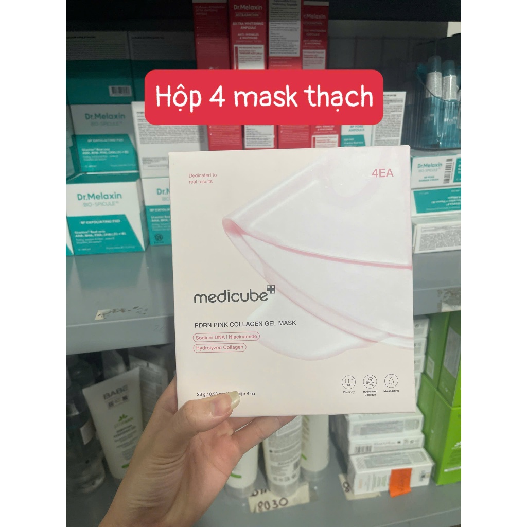 [Hộp 4 miếng] Mặt nạ thạch Medicube PDRN Pink Collagen Gel Mask Giúp Trẻ Hóa Da 28gx4Ea