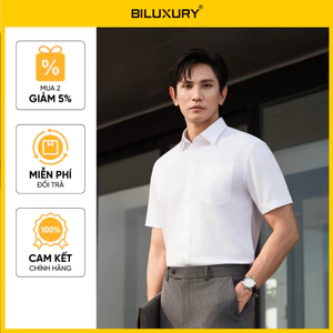 Áo Sơ Mi Nam Ngắn Tay 8SMCB401TRK/8SMCB412TRK Biluxury Form Slimfit Chống Nhăn Chống Tia UV Co Giãn