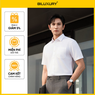 [T7_SALE 30%_HT] Áo Sơ Mi Nam Ngắn Tay 8SMCB401TRK/8SMCB412TRK Biluxury Form Slimfit Chống Nhăn Chống Tia UV Co Giãn
