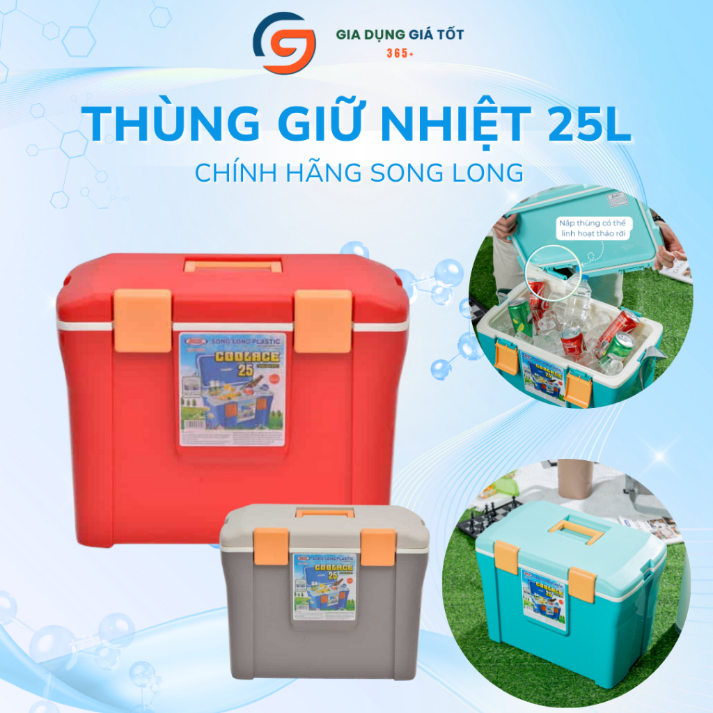 Thùng đá giữ nhiệt Song Long 25L - Thùng đựng đá, giữ lạnh nước giải khát cho quán ăn, quán nhậu