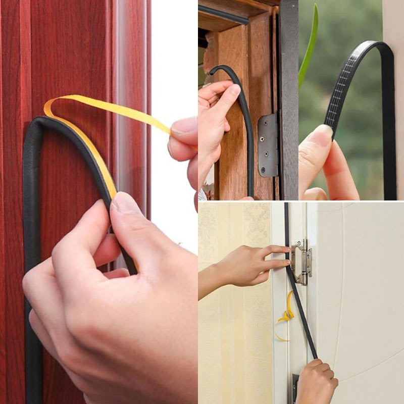 Cuộn 6 Mét Ron Cao Su Chữ D Dán Khe Hở Cửa Sổ - Chống Bụi, Chống Nước, Giảm Tiếng Ồn, Ngăn Côn Trùng