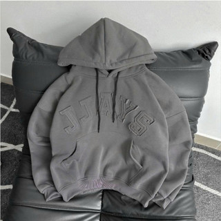 Áo Khoác Hoodie Nam Nữ Nỉ Bông Mũ To Tay Phồng Form Rộng Dày Dặn Chữ May Nổi JJAYS C1