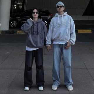 Áo Khoác Hoodie Nam Nữ Nỉ Bông Mũ To Tay Phồng Form Rộng Dày Dặn Chữ May Nổi JJAYS C1