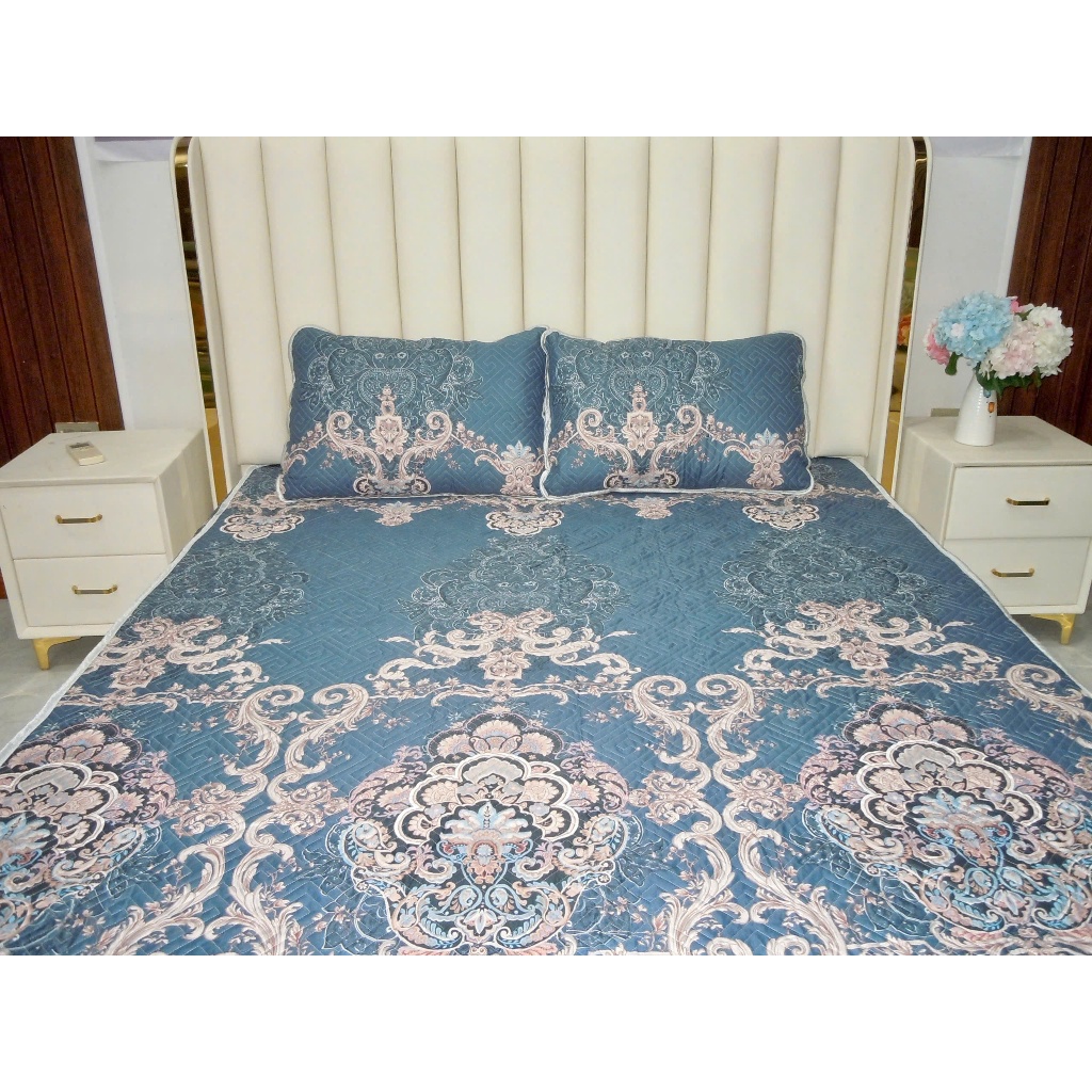 Bộ ga gối 3 món cotton Hàn Quốc trần bông , set 3 món ga gối trần bông bo chun cotton dày dặn mềm mại thoáng khí