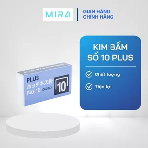 Set 5 hộp Ghim Bấm No.10 PLUS [30-112VN] - Thép Không Gỉ, Thiết Kế An Toàn, Sử Dụng Cho Dập Ghim