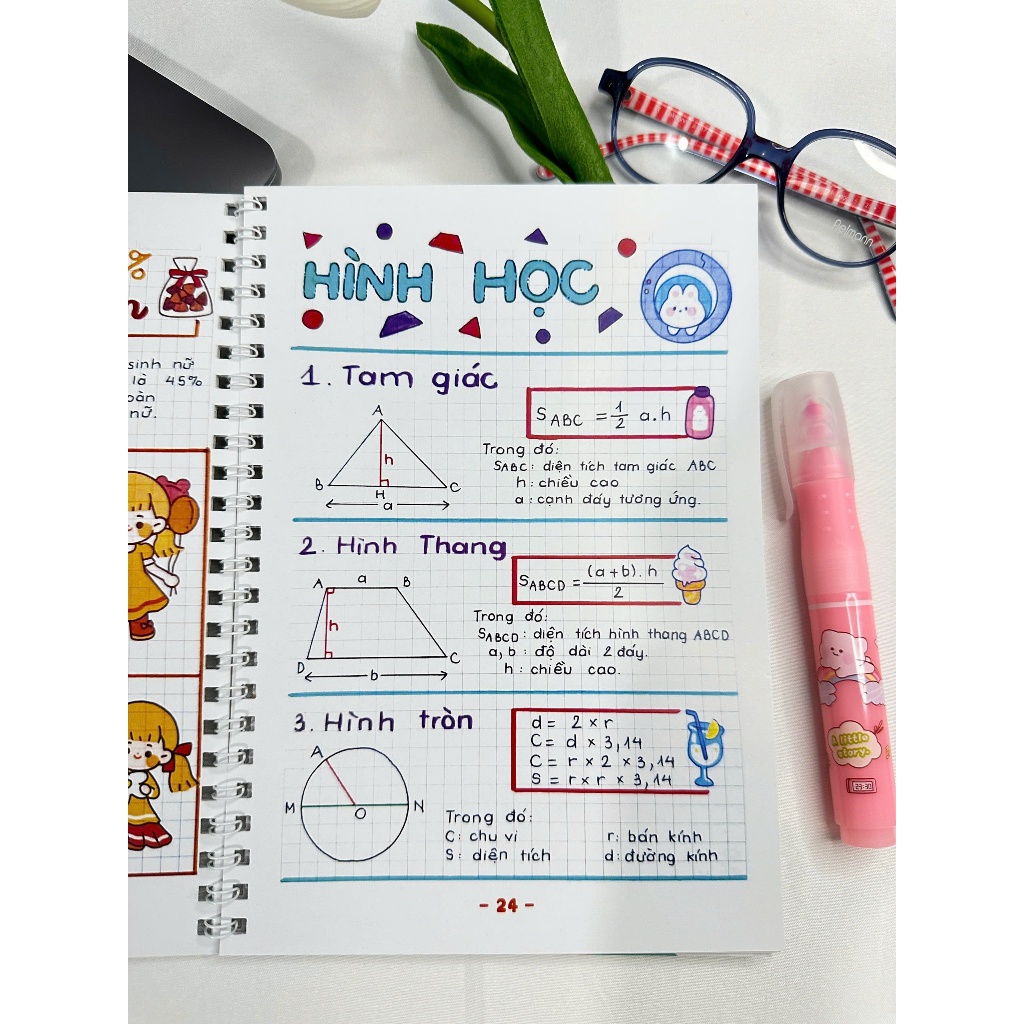 Sketchnote Sổ tay học giỏi Toán 5, sổ tay tổng hợp đầy đủ kiến thức môn Toán 5