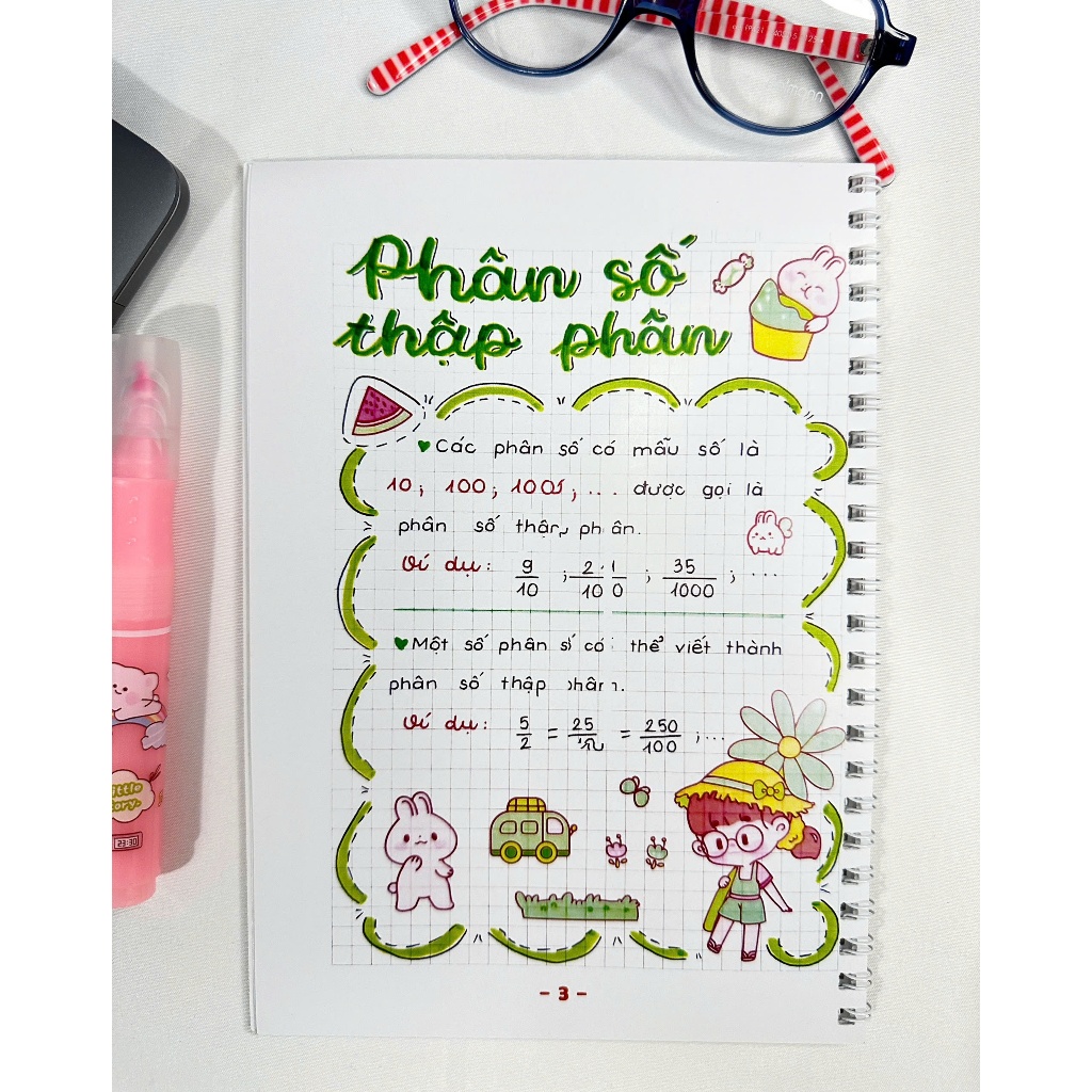 Sketchnote Sổ tay học giỏi Toán 5, sổ tay tổng hợp đầy đủ kiến thức môn Toán 5