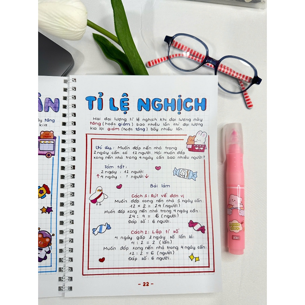 Sketchnote Sổ tay học giỏi Toán 5, sổ tay tổng hợp đầy đủ kiến thức môn Toán 5