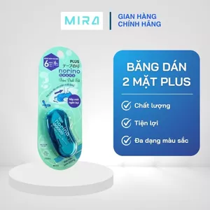 Băng Keo Dán Hai Mặt Norino Beans PLUS 6mm x 6m - Có Thanh Cắt Keo Tự Động, Tiện Lợi