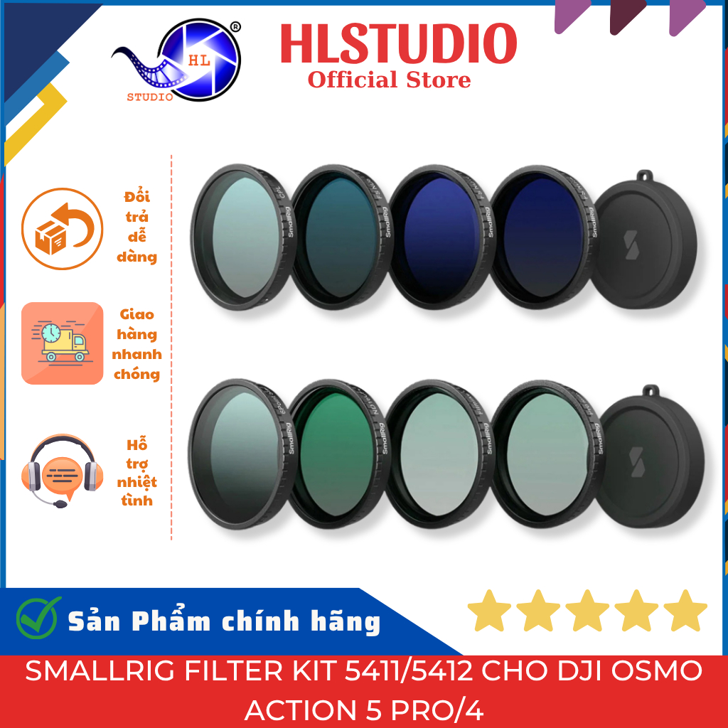 SmallRig Filter Kit 5411/5412 Cho DJI Osmo Action 5 Pro/4 - ND CPL ...