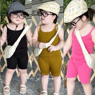 S222-Set áo dây phối quần leggin đùi cho bé gái size từ 9-34Kg