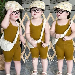 S222-Set áo dây phối quần leggin đùi cho bé gái size từ 9-34Kg