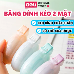 Băng Dính 2 Mặt Dạng Kéo 8/16m Deli Băng Keo Dính 4 Màu Kẹo Ngọt Siêu Xinh Keo Dính Chắc Chắn Có Thể Xóa Được