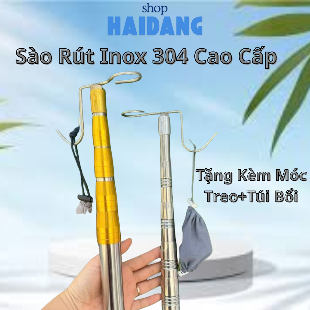 Sào Rút Treo Lồng Chim, Sào Rút Inox Cao Cấp 3M - 10M, Tặng Kèm Móc ...