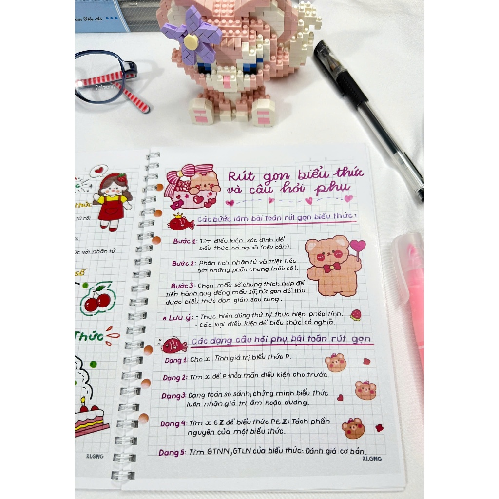 Sketchnote Sổ tay học giỏi Toán 8, sổ tay tổng hợp đầy đủ kiến thức môn Toán 8