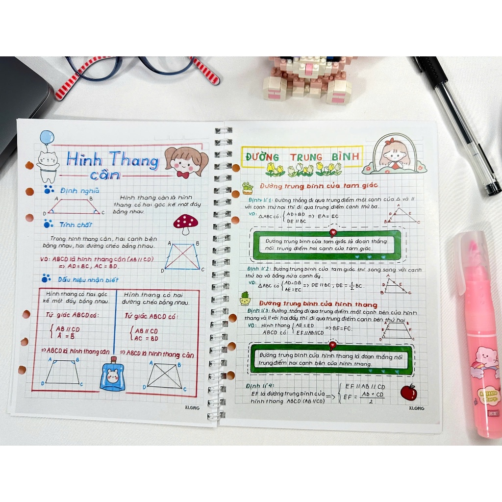 Sketchnote Sổ tay học giỏi Toán 8, sổ tay tổng hợp đầy đủ kiến thức môn Toán 8
