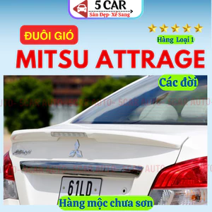 Đuôi gió thể thao, cánh lướt gió Xe Mitsu Attrage 2016-2025 - Có Led - Hàng Mộc Chưa Sơn- HH