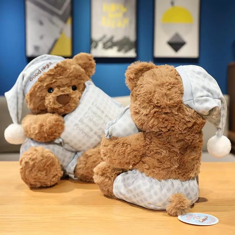 Gấu bông teddy ôm gối ngủ chất liệu lông cừu mềm mại làm quà tặng sinh nhật hay gấu ôm ngủ cho bé