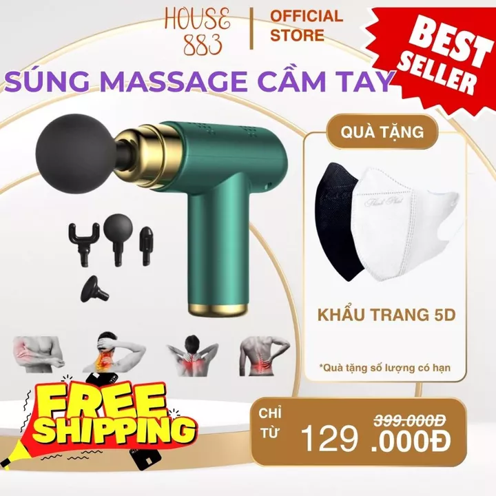 Máy Massage Cầm Tay Mini, Máy Massage, Súng Massage Cầm Tay Mini Toàn Thân 6 Cấp Độ Chuyên Sâu Đa Năng.