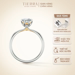 Nhẫn Cầu Hôn Tierra Summer Lotus NCH1905 Vàng 14K 18K, Tấm CZ, Lấy Cảm Hứng Từ Hoa Sen Tinh Khôi