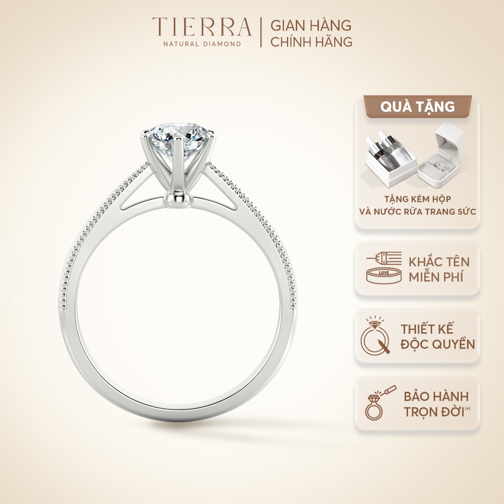 [CHAT TRƯỚC KHI ĐẶT] Nhẫn Cầu Hôn Tierra Little Pretty BCH1502 Vàng 14K 18K Đính Đá CZ 4.5mm, Nhẫn Hẹn Ước