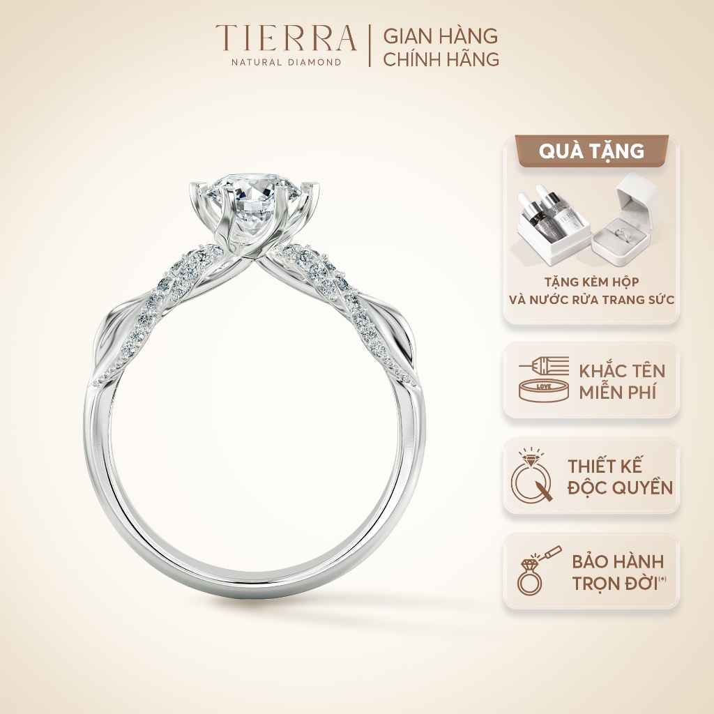 [CHAT TRƯỚC KHI ĐẶT] Nhẫn Cầu Hôn Tierra Aphrodite’s Blessing NCH1022 Vàng 14K 18K Tấm CZ Lấy Cảm Hứng Từ Chiếc Váy Cưới