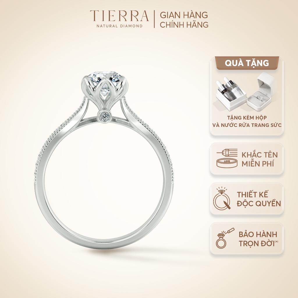 [CHAT TRƯỚC KHI ĐẶT] Nhẫn Cầu Hôn Tierra My Destiny NCH1617 Vàng 14K 18K Tấm CZ, Thiết Kế Đài Hoa Nhẹ Nhàng Sang Trọng