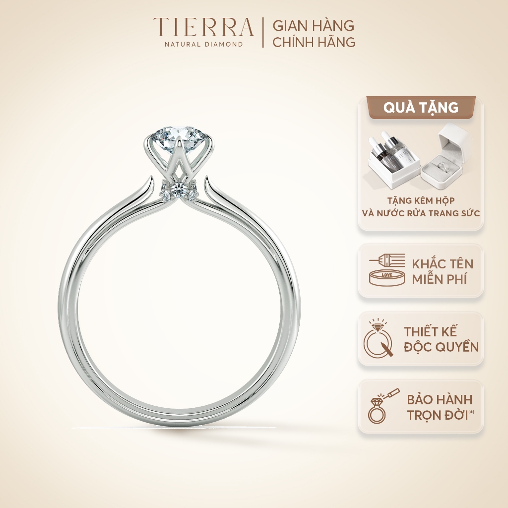 [CHAT TRƯỚC KHI ĐẶT] Nhẫn Cầu Hôn Tierra Tiny Bauquet NCH1310 Vàng 14K 18K Tấm CZ, Kiểu Dáng Solitaire Cổ Điển