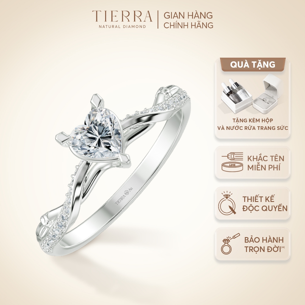 [CHAT TRƯỚC KHI ĐẶT] Nhẫn Cầu Hôn Tierra Radiant Chapel NCH8416 Vàng 14K 18K, Viên Chủ Trái Tim Đá CZ