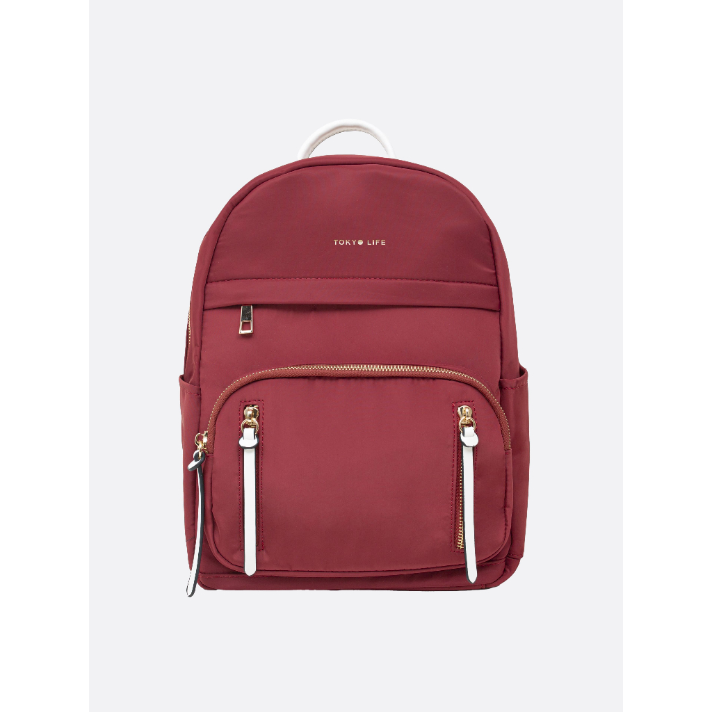 Balo đi học basic TOKYOLIFE chống nước chống thấm siêu nhẹ phong cách thời trang 40001933 (24x16x33cm)