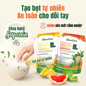Nước rửa chén hữu cơ UneeCare 1000ml với chiết xuất từ thiên nhiên với hương Bưởi và hương Dứa