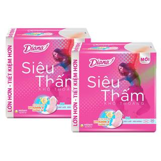 Băng Vệ Sinh Diana Siêu Thấm Siêu Mỏng Cánh 23cm Gói 20 Miếng