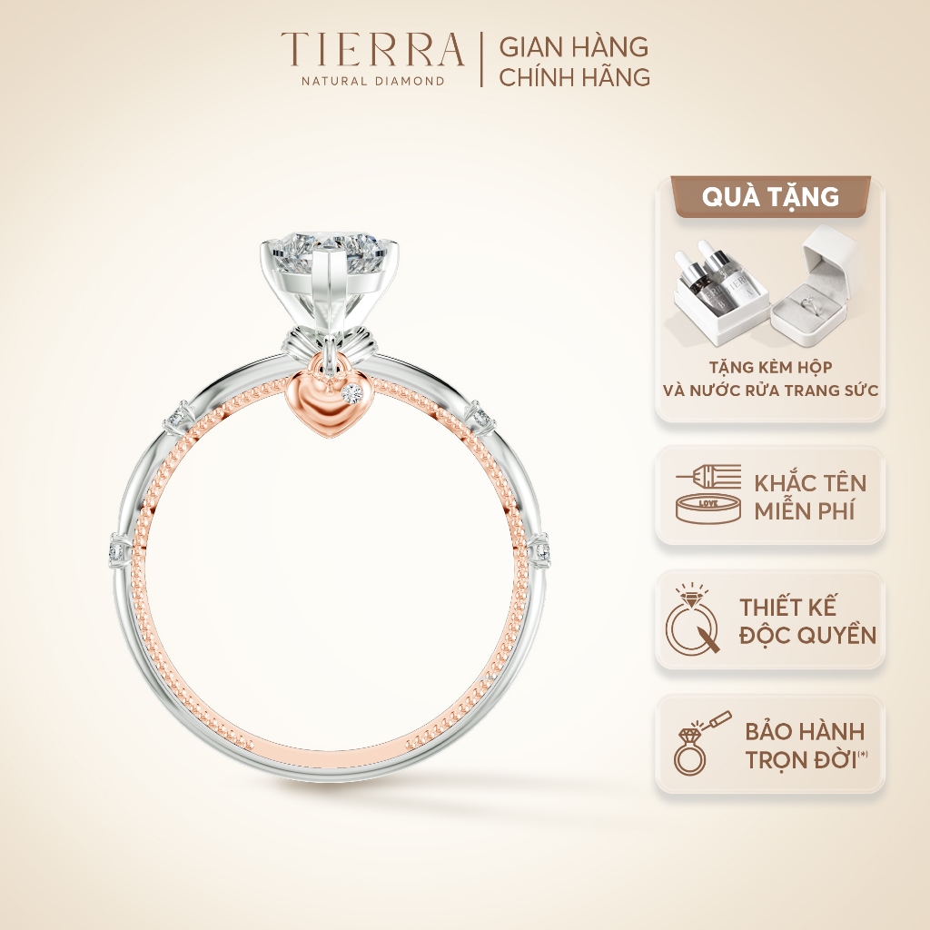 [CHAT TRƯỚC KHI ĐẶT] Nhẫn Cầu Hôn Tierra Yours Forever NCH8414 Vàng 14K 18K, Đính Chủ CZ Hình Trái Tim Ngọt Ngào