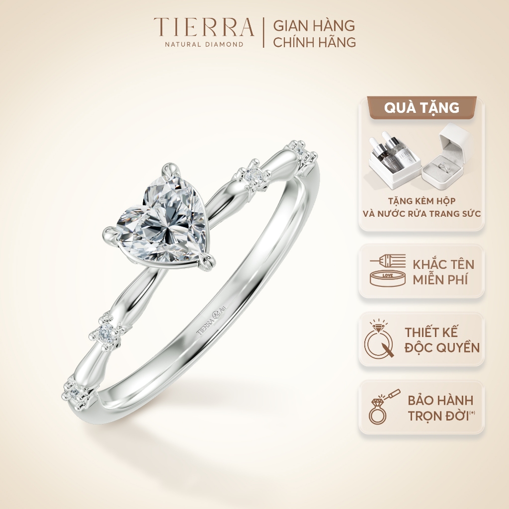 [CHAT TRƯỚC KHI ĐẶT] Nhẫn Cầu Hôn Tierra Coguette Blusher NCH8417 Vàng 14K/18K, Thiết Kế Viên Chủ Trái Tim, Nhẫn Hẹn Ước