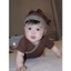 Set quần áo kèm mũ chú Tiều phu minin tone nâu siêu trắng da dễ thương cho bé