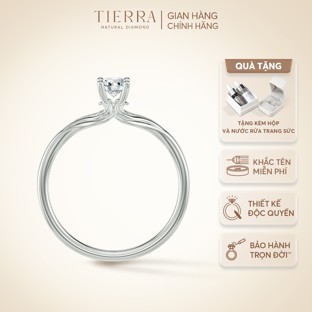 [CHAT TRƯỚC KHI ĐẶT] Nhẫn Cầu Hôn Tierra Sun Kiss BCH7105 Vàng 10K/ 14K/ 18K Đính Đá CZ Kiểu Dáng Đai Chẻ Cổ Điển