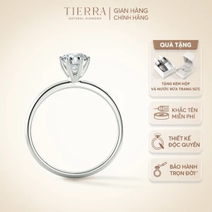 Nhẫn Cầu Hôn Tierra BCH1101 Vàng 10K 14K 18K, Thiết Kế Đai Trơn Đơn Giản, Đính Chủ CZ 4.5mm
