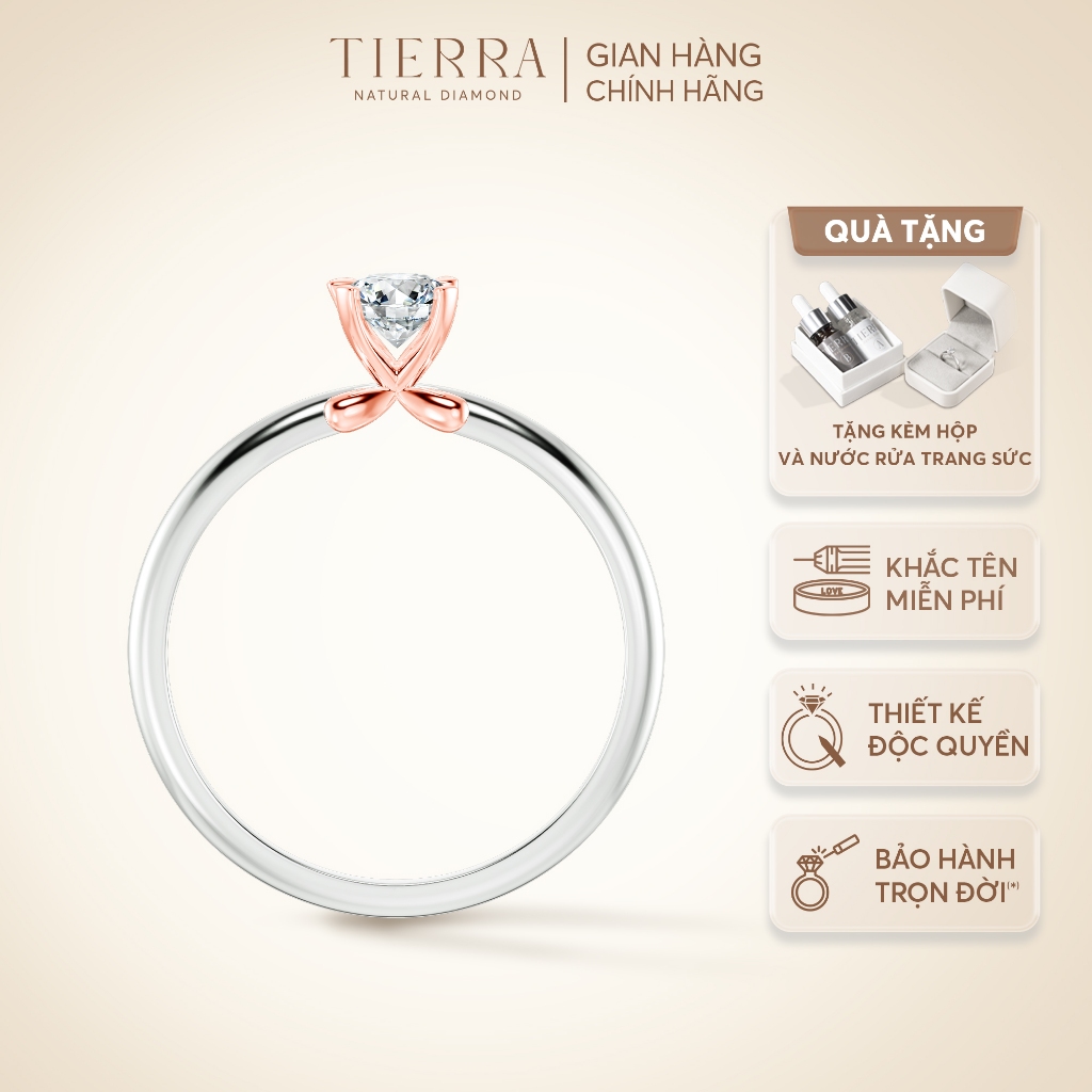 [CHAT TRƯỚC KHI ĐẶT] Nhẫn Cầu Hôn Tierra Lovely Kiss BCH7110 Vàng 10K 14K 18K Đính Đá CZ Thiết Kế Chấu Nơ Nhẹ Nhàng