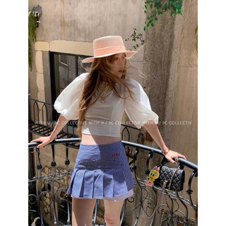 Le rouge | Áo sơ mi tay bồng Nana form ôm dáng crop top