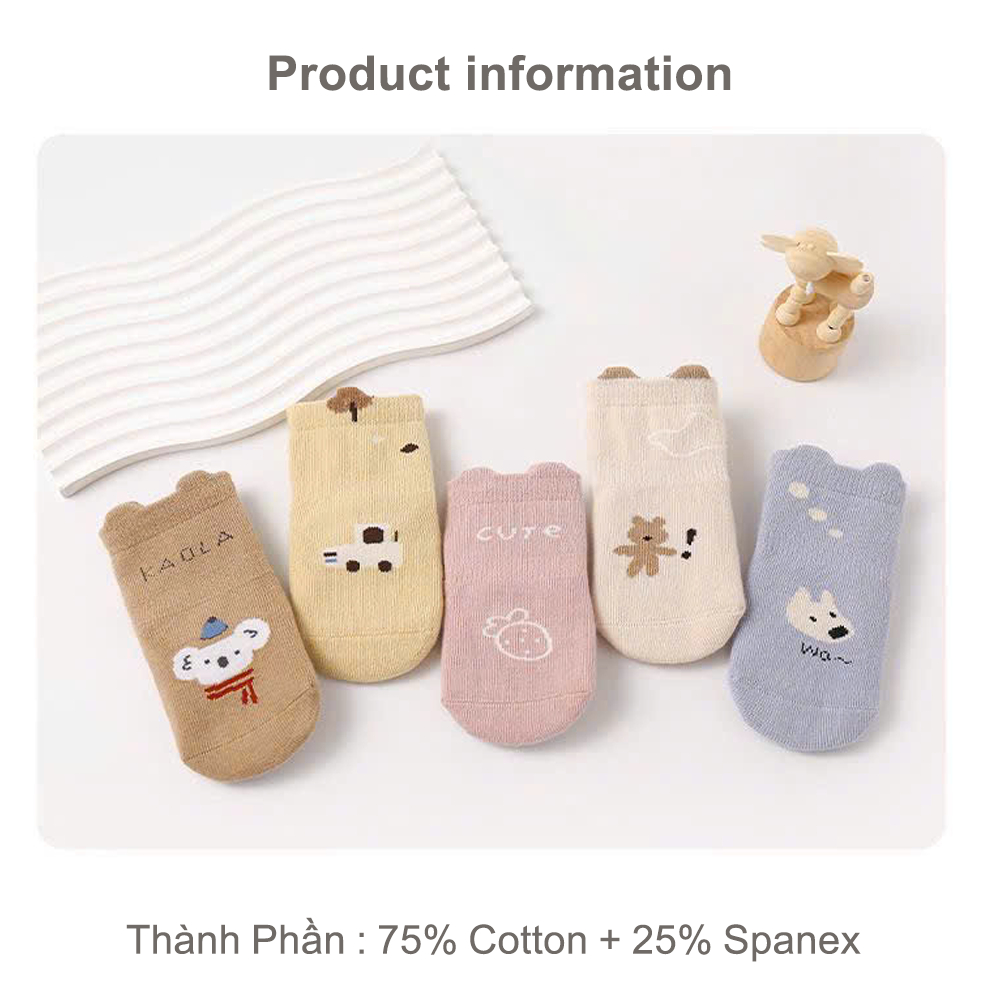 Tất chống trượt cho bé tập đi, vớ trẻ em họa tiết dễ thương, an toàn, mềm mịn - Ekiu Shop