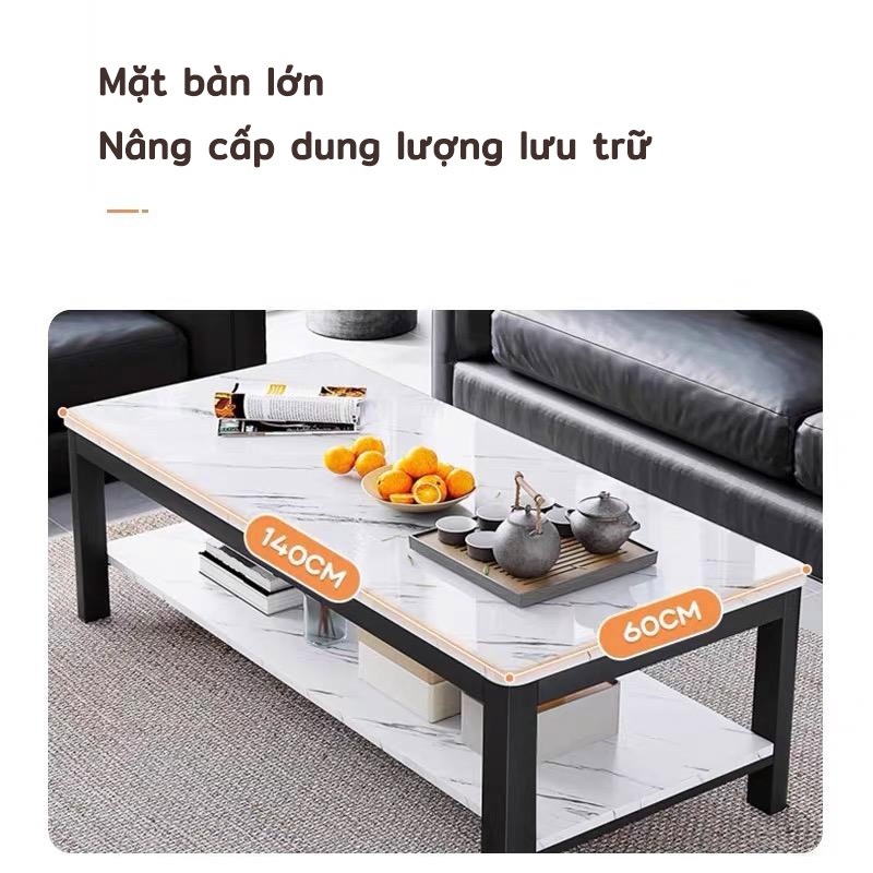 NOVUS Bàn trà đá cẩm thạch 2 tầng hiện đại, phòng khách sang trọng, chống trầy xước, dễ lau chùi