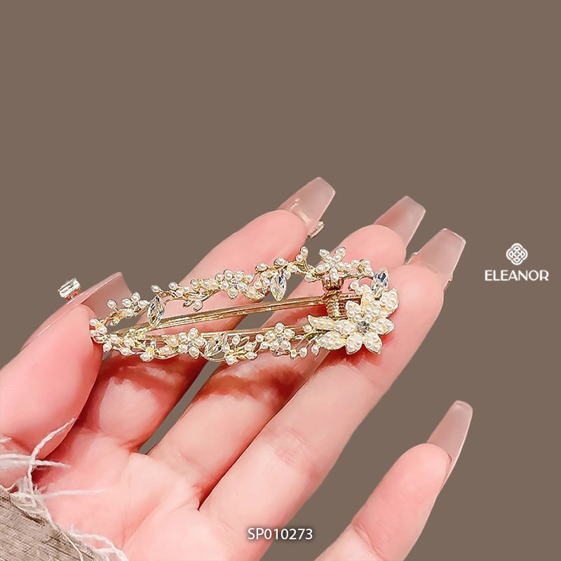 Kẹp tóc nữ Eleanor Accessories hình hoa kẹp tóc mái đính đá phụ kiện tóc 10273