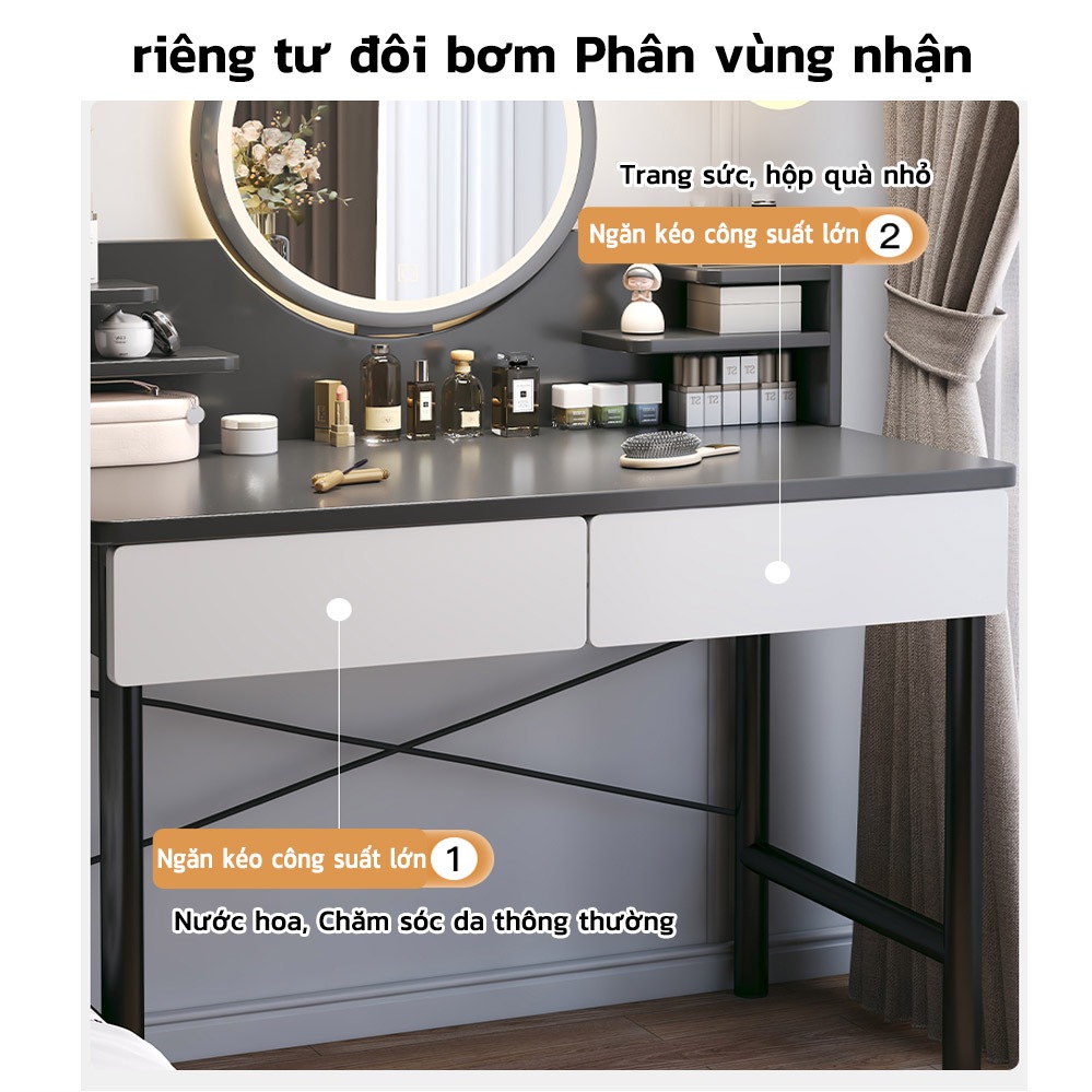 NOVUS Bàn Trang Điểm Gương LED Hiện Đại - Thiết Kế Bắc Âu Sang Trọng - Giao Hàng Nhanh 48H - Đa Dạng Mẫu Mã