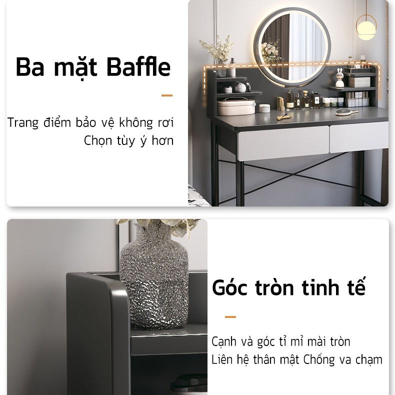 NOVUS Bàn Trang Điểm Gương LED Hiện Đại - Thiết Kế Bắc Âu Sang Trọng - Giao Hàng Nhanh 48H - Đa Dạng Mẫu Mã