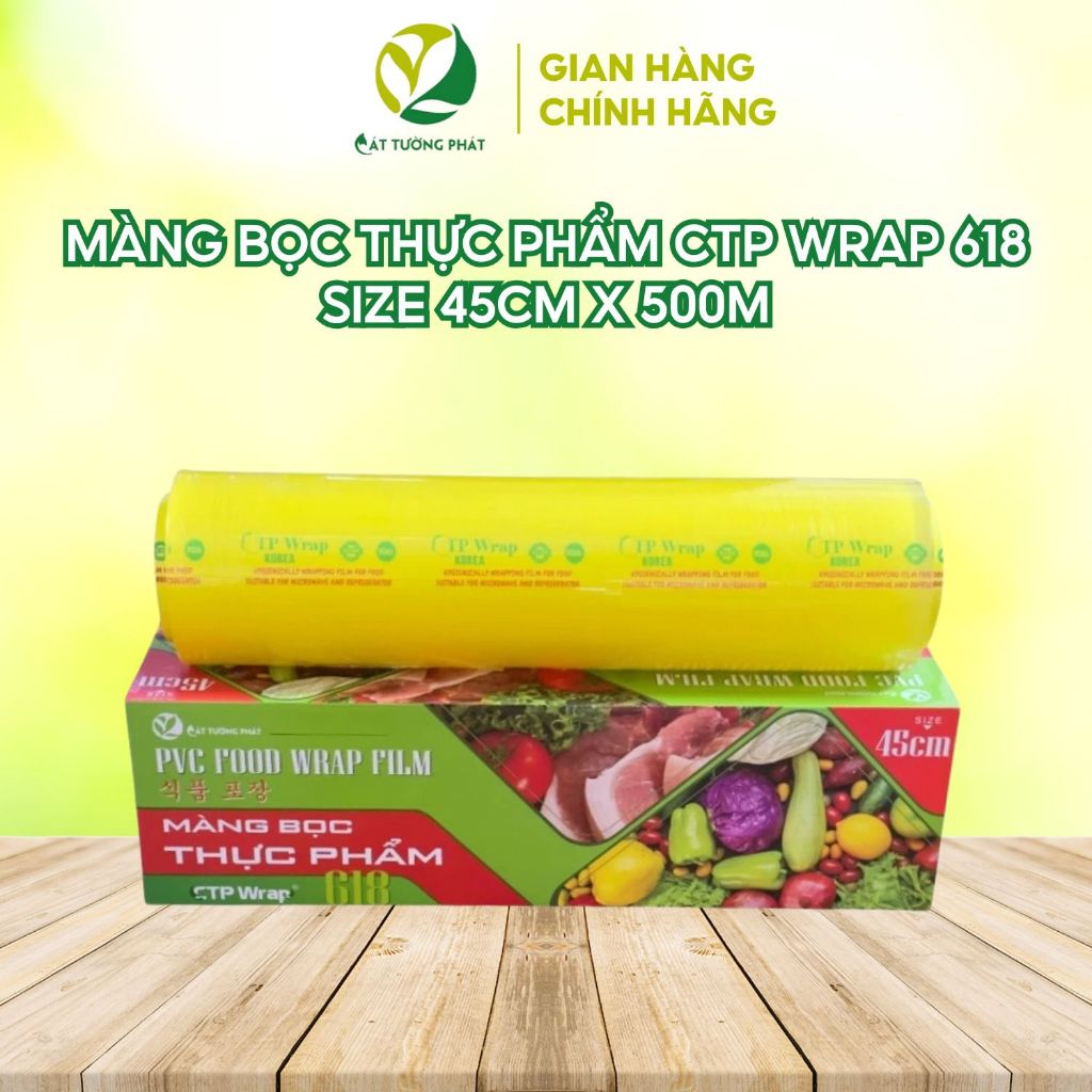Màng bọc thực phẩm PVC hiệu CTP Wrap 618 size 45cm x 500m, hàng chính ...