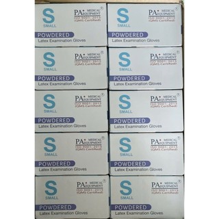 Hộp 50 đôi Găng tay cao su y tế latex có bột PA Gloves size S