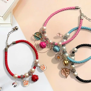 Vòng cổ hạt charm hình mix ngẫu nhiên và chuông cho chó mèo (không kèm thẻ tên)