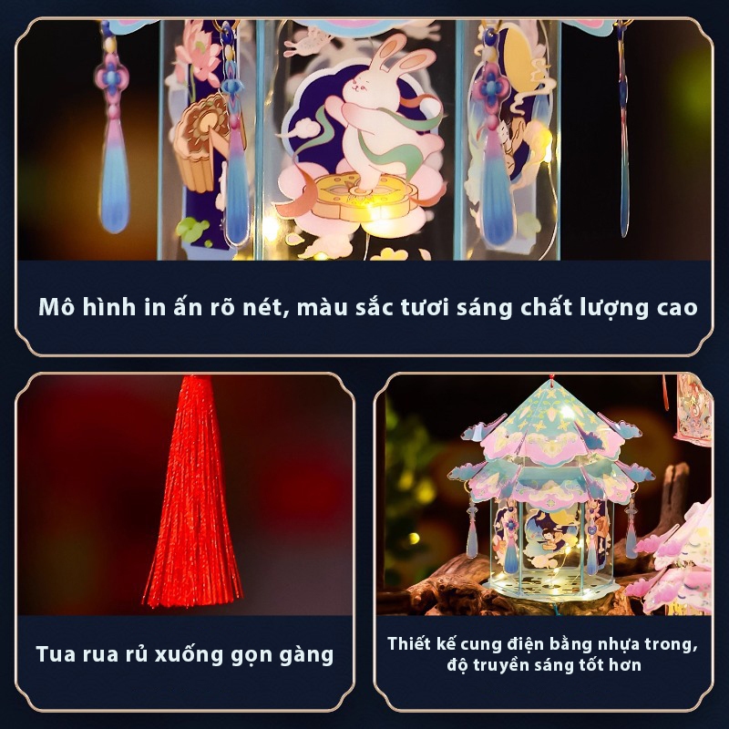 Đèn lồng trung thu YangYang trang trí hình cung điện phát sáng